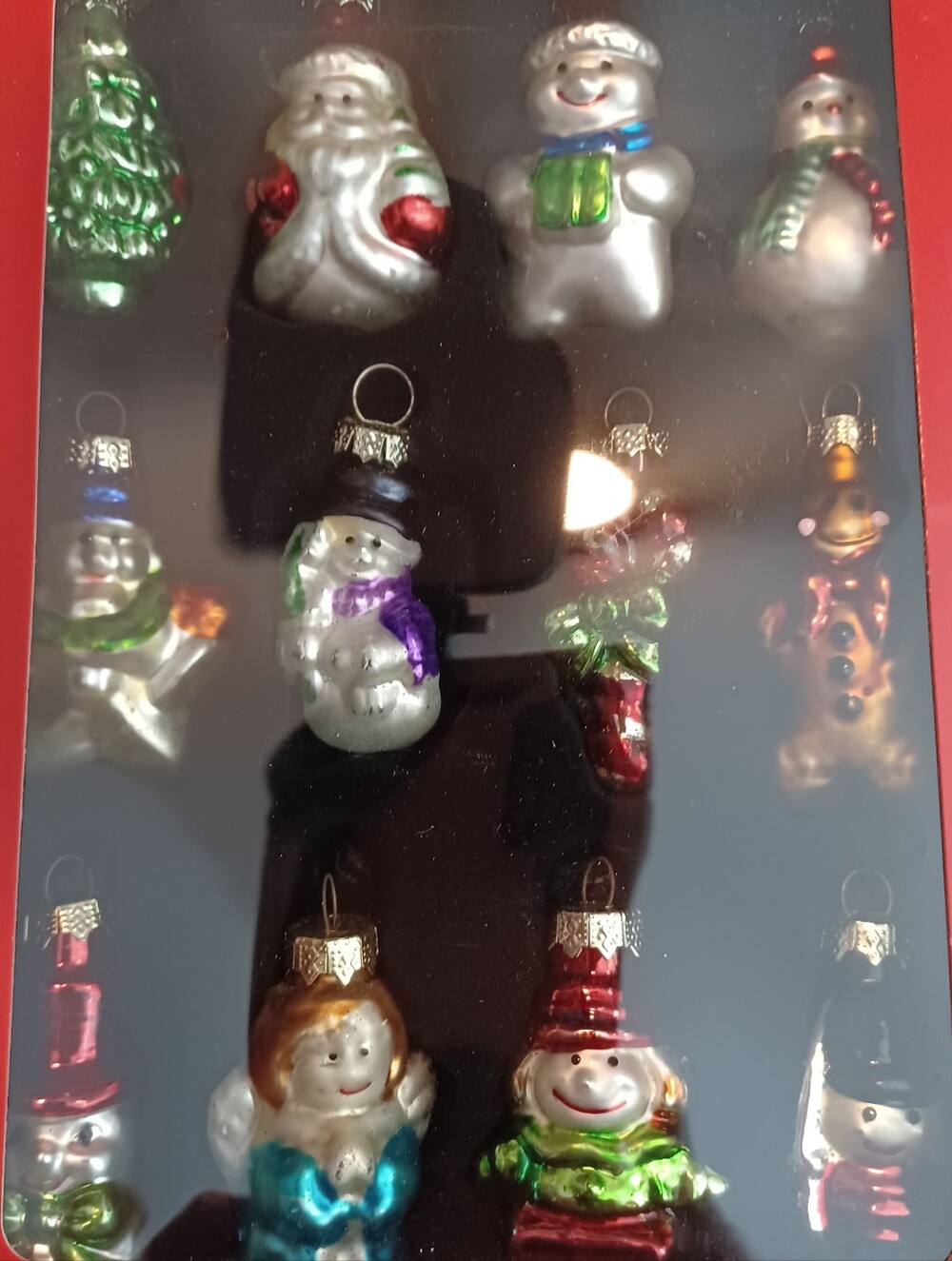 12 Assorted Merry Bright Multicolor Blown Glass Hand Painted Mini Ornament Sets